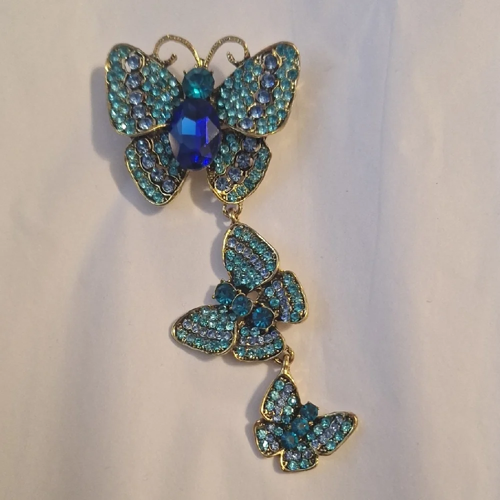 Elegant Blue Butterfly Brooch